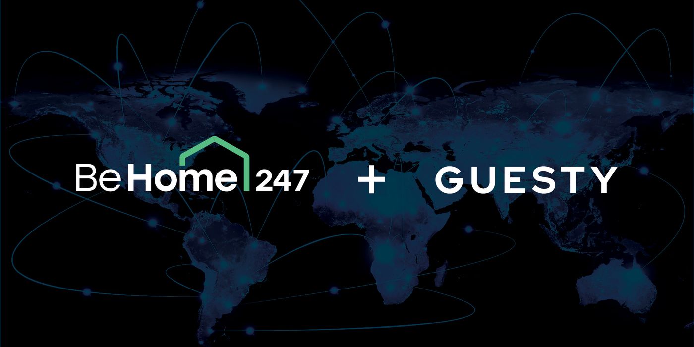 hero image with the words, behome247 and guesty, representing software integration