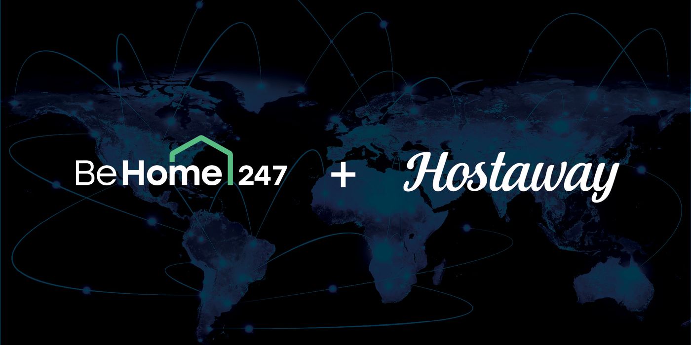 hero image with the words BeHome247 and Hostaway